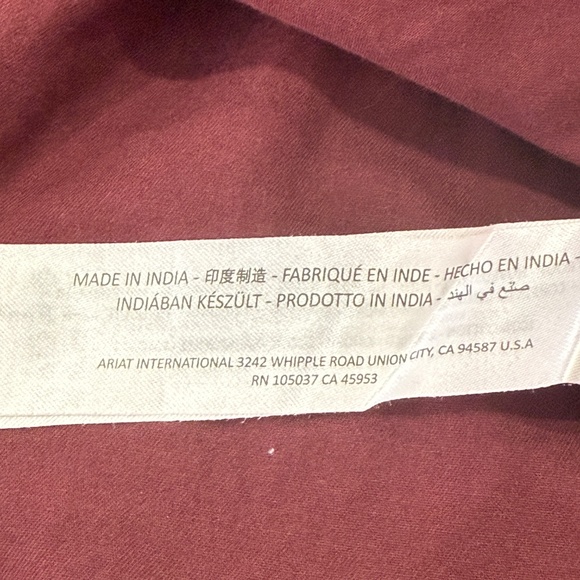 Ariat Rebar Women Medium Western Cowboy Burgundy Button Down LS Shirt Embroidery - Picture 10 of 13